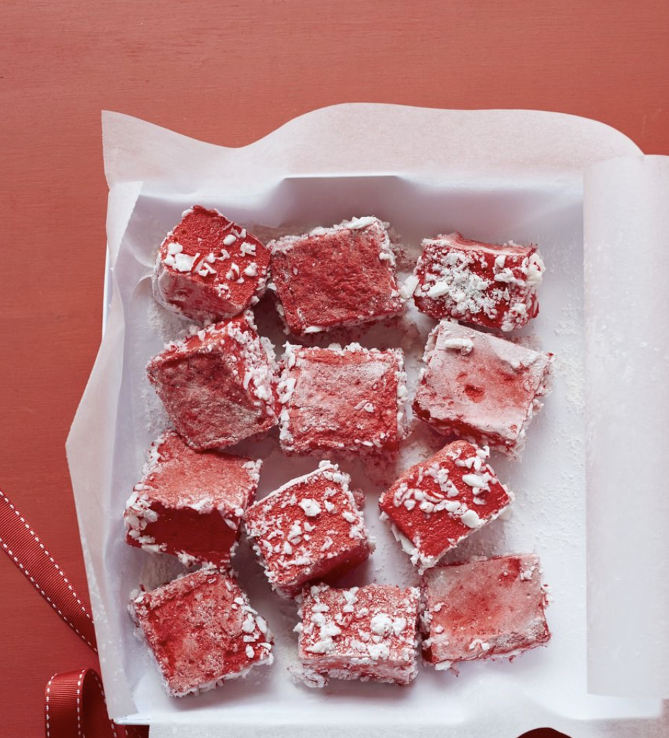 A box of red marshmallows