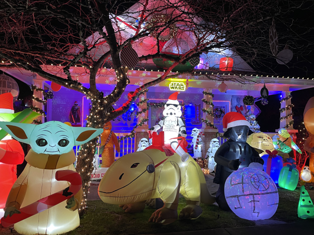 Star Wars - themed Christmas lights home in Apex, NC