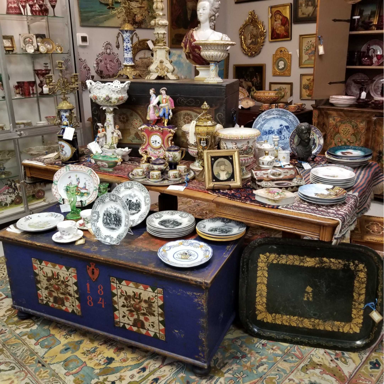 Antique china, and other furniture.