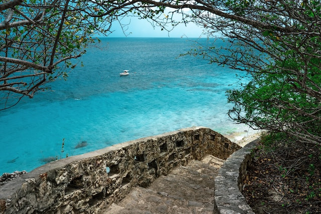 sparkling blue waters of the Caribbean Sea
